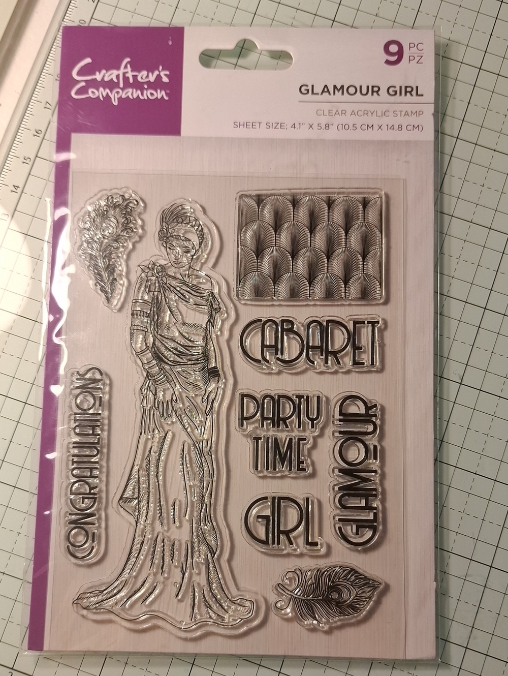 Crafter's Companion Glamour Girl Clear Acrylic Stamp Set
